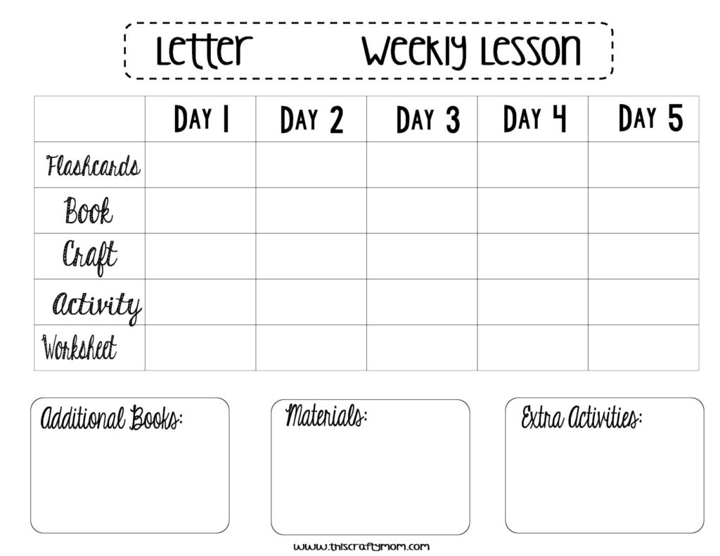 letter and sound recognition free weekly lesson plan template this