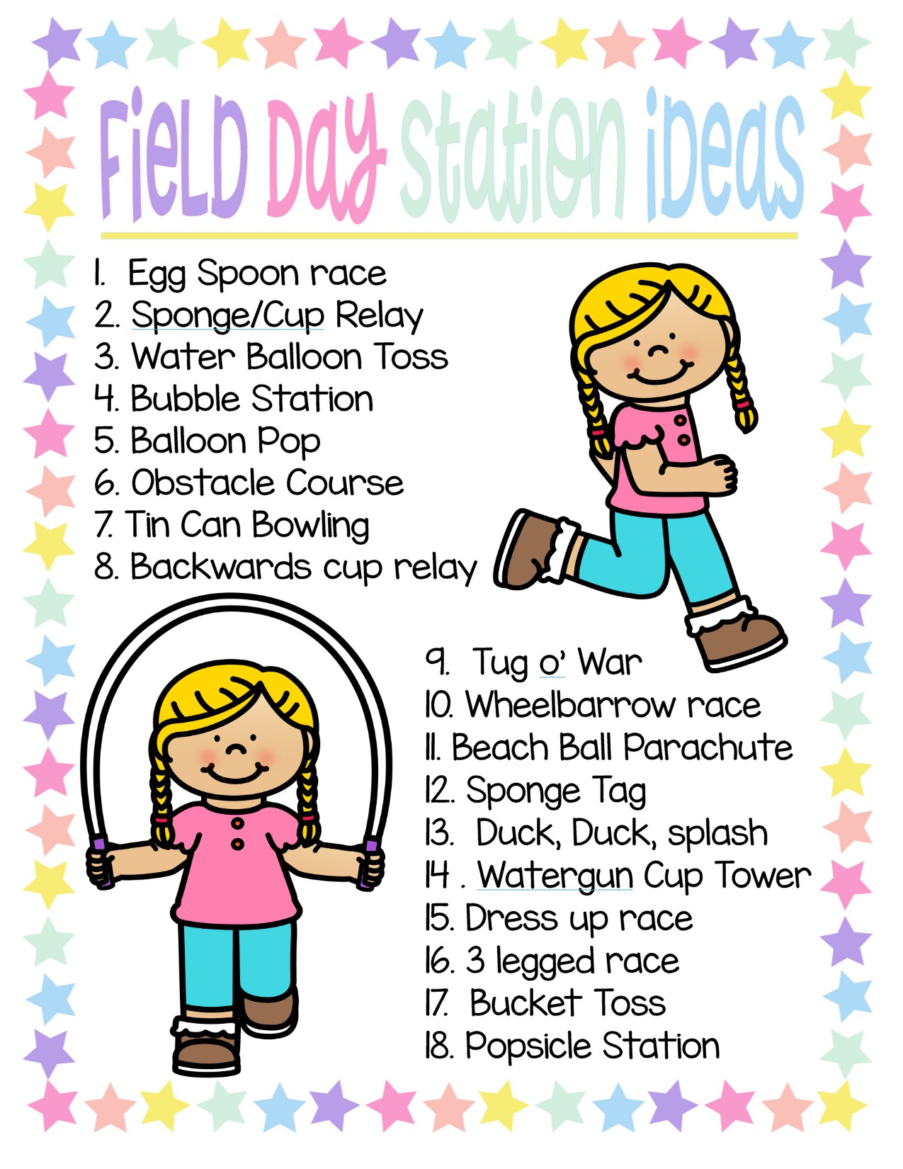 field day station ideas This Crafty Mom